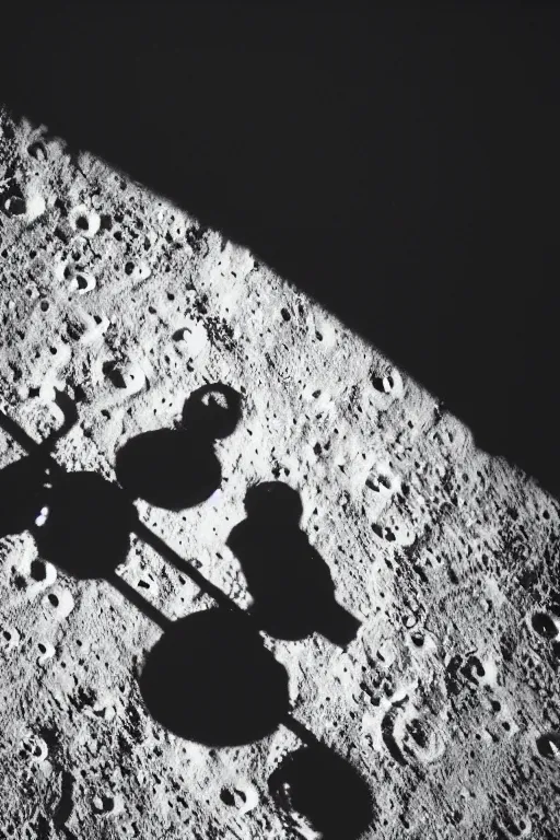 Image similar to A cinematic film still of an astronaut on the surface of the Moon. DSLR photograph, professional composition, award-winning, stunning detail, crisp shadows.