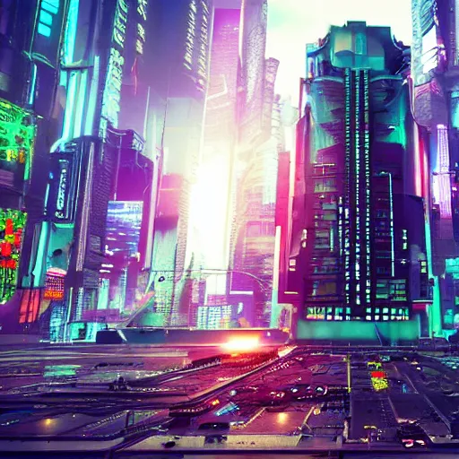 Image similar to cyberpunk city