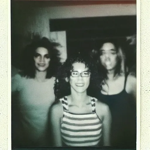 Image similar to A turma da Mônica, as real persons, 80s expired Polaroid