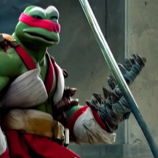 Prompt: a still of tengu in teenage mutant ninja turtles ( 2 0 1 4 ), realistic, photorealistic, detailed,