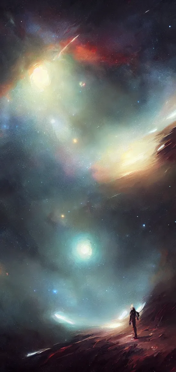 Image similar to A painting of a Galaxy trending on artstation in the style of Greg Rutkowski