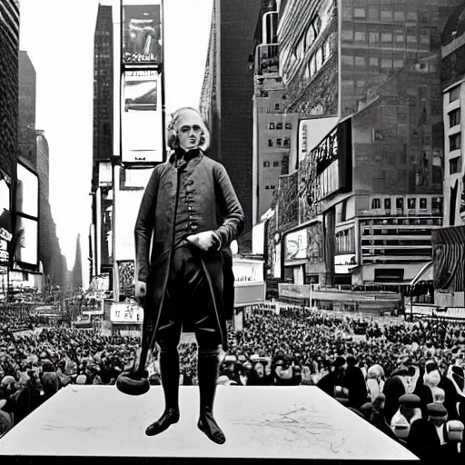 Image similar to photo of george washington lost in times square