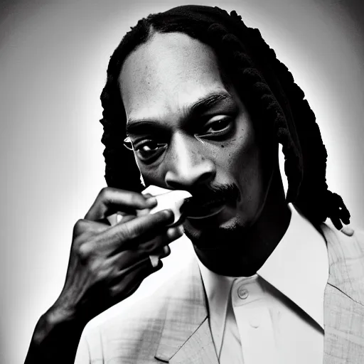 Image similar to a 90\'s photograph of snoop dog looking at the camera with a tense facial expression while drinking water