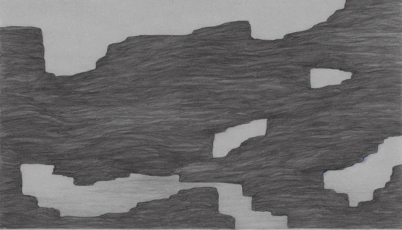 Image similar to ocean cliffs drawing by Moebius, minimalist, detailed, black and white drawing