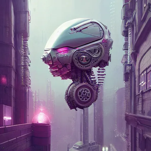 Image similar to cyborg cyber vintage supercar slick, pastel tones : by michal karcz, daniel merriam, victo ngai and guillermo del toro : ornate, dynamic, particulate, intricate, elegant, highly detailed, centered, artstation, smooth, sharp focus, octane render