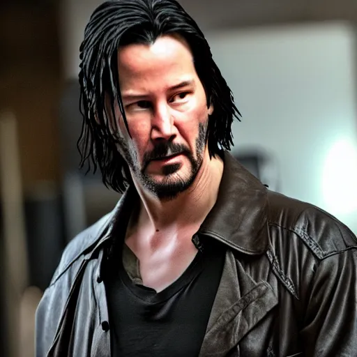 Image similar to keanu reeves as the punisher, 4 k, high detail, high - resolution photograph, professional photography, ultra - detail