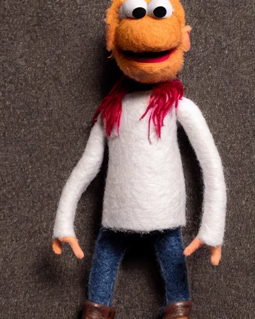 Image similar to bryan danielson as a muppet. highly detailed felt. hyper real photo. 4 k.