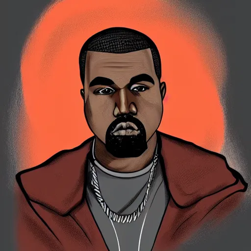 Image similar to kanye west drawn in the style of demon slayer