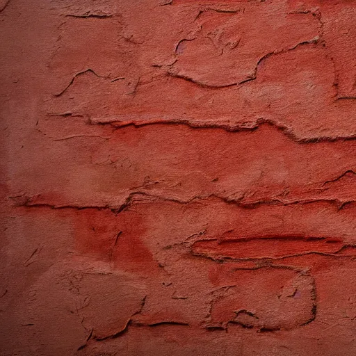 Image similar to a texture of an old red plaster wall by studio ghibli, hand painted, oil painted, high detail