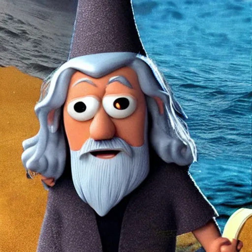 Prompt: Gandalf on Bikini Bottom
