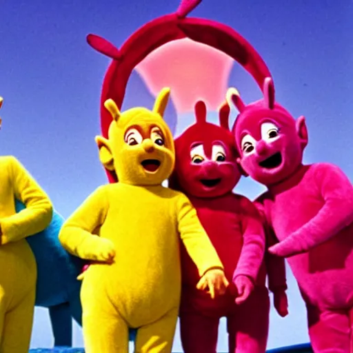 Prompt: sonny bono as the teletubbies sun