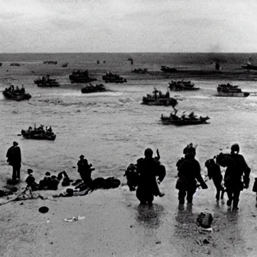 Image similar to the d - day, by robert capa,