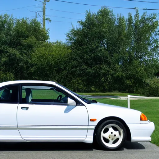 Image similar to 2 door sedan white coupe 2 door sports car 1995 ford design language