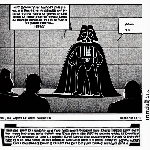 Prompt: Darth Vader giving the state of the union speech on cspan