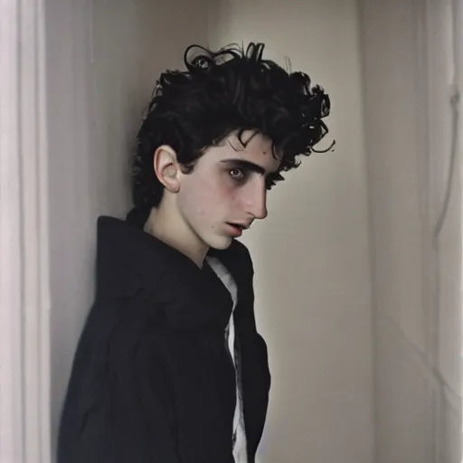 Prompt: timothee chalamet photograph by nan goldin