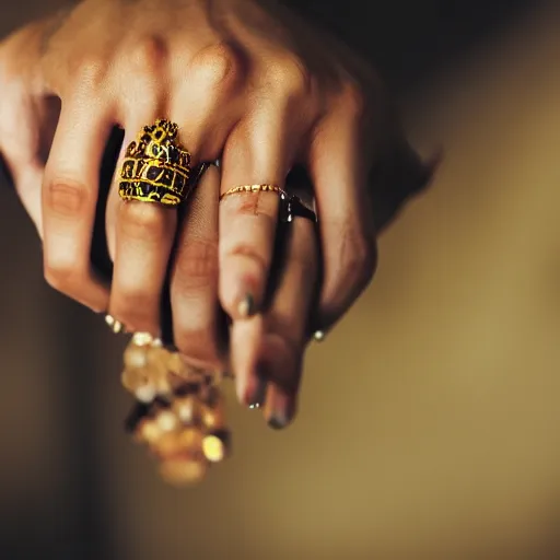 Prompt: Photo of a hand Jewellery model, bold, self confidence, cinematic,HDR,focus,