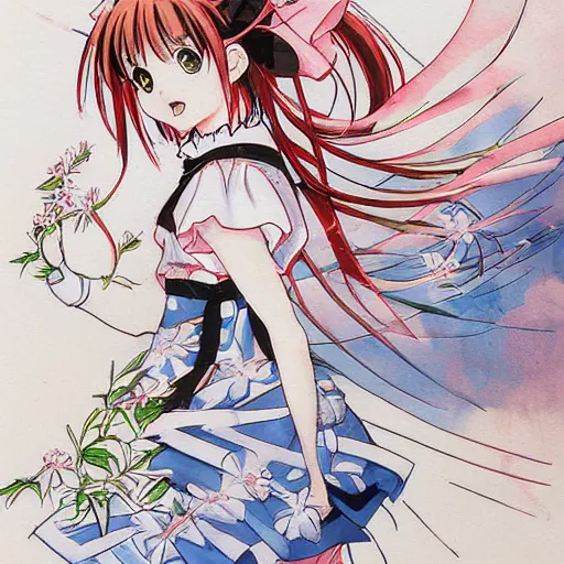 Prompt: Sakura from Cardcaptor Sakura painting masterpiece by Kim Jung gi