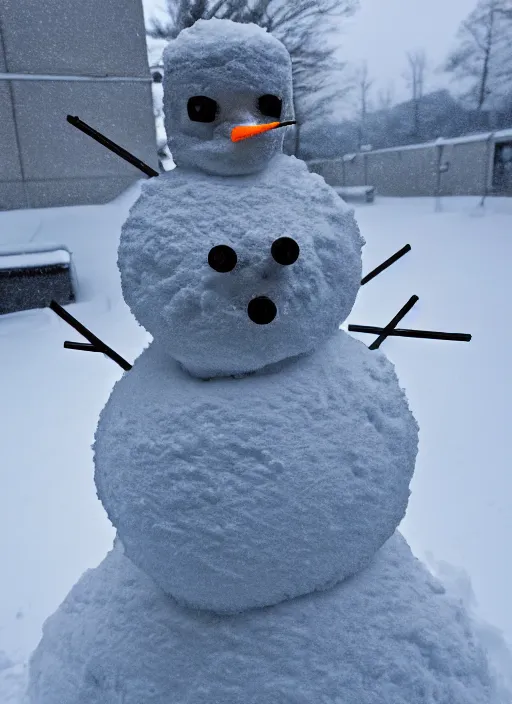 Prompt: photo of a cyber snowman, cyberpunk, made of snow and metal, interesting angle, sharp focus, 8 k high definition, insanely detailed, intricate, intelligent, art by kazuya takahashi, fenghua zhong, sangsoo jeong, kevin hou