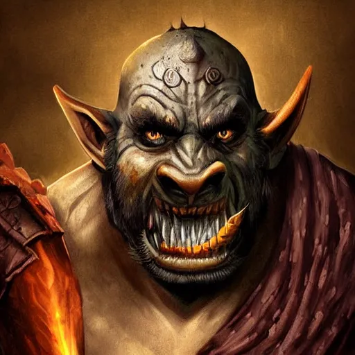 Image similar to A drunk orc, fantasy art, clean digital art, clean background, D&D art style, dark feeling, chill feeling