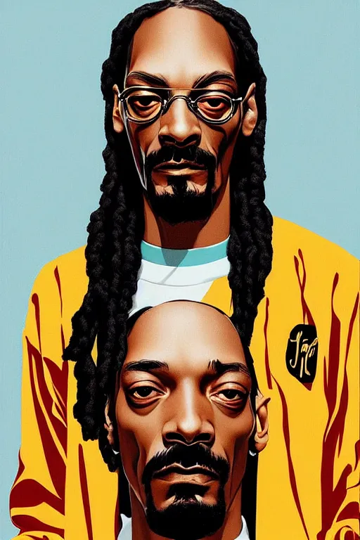 Prompt: portrait of snoop the dogg by james jean by ilya kuvshinov kintsugi