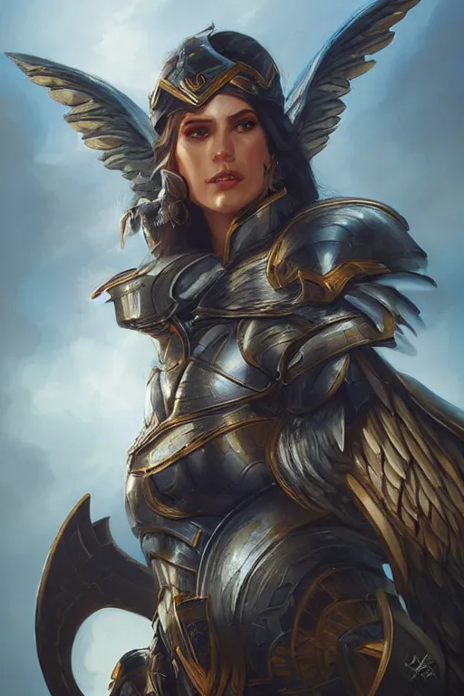 Image similar to amazon valkyrie athena, d & d, fantasy, portrait, highly detailed, headshot, digital painting, trending on artstation, concept art, sharp focus, illustration, art by artgerm and greg rutkowski and magali villeneuve