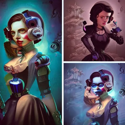 Image similar to Lofi Bioshock portrait Pixar style by Tristan Eaton Stanley Artgerm and Tom Bagshaw