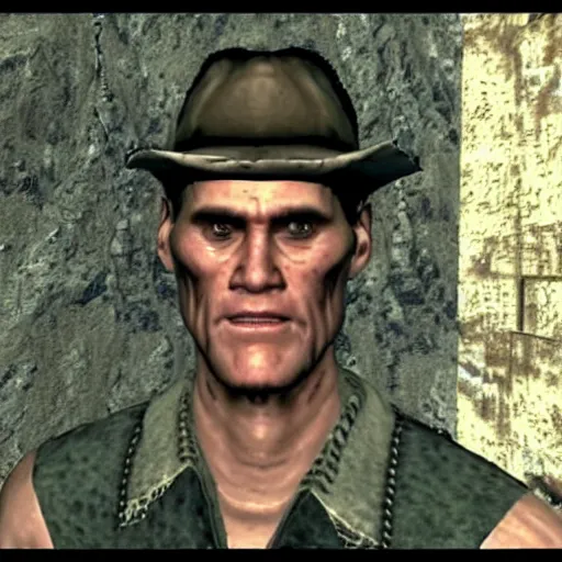 Image similar to jim carrey in fallout new vegas, game still