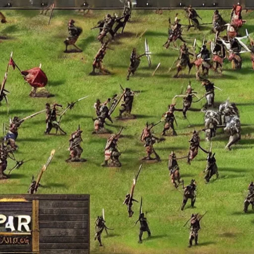 Image similar to a realistic battle scene featuring age of empires units