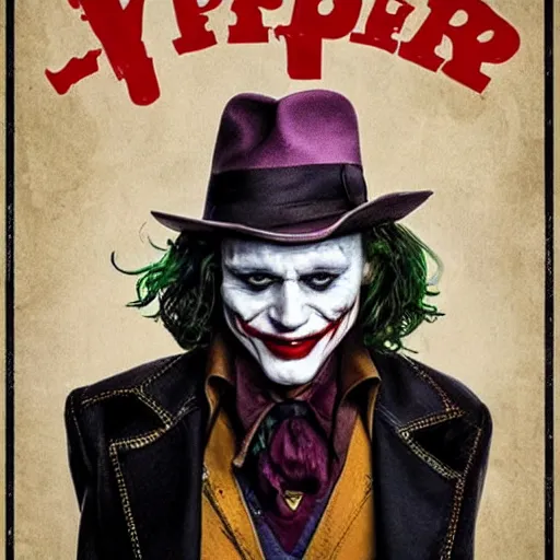 Image similar to prompt Johnny Depp as The Joker movie poster