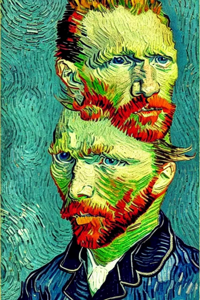 Image similar to winking self - portrait of van gogh