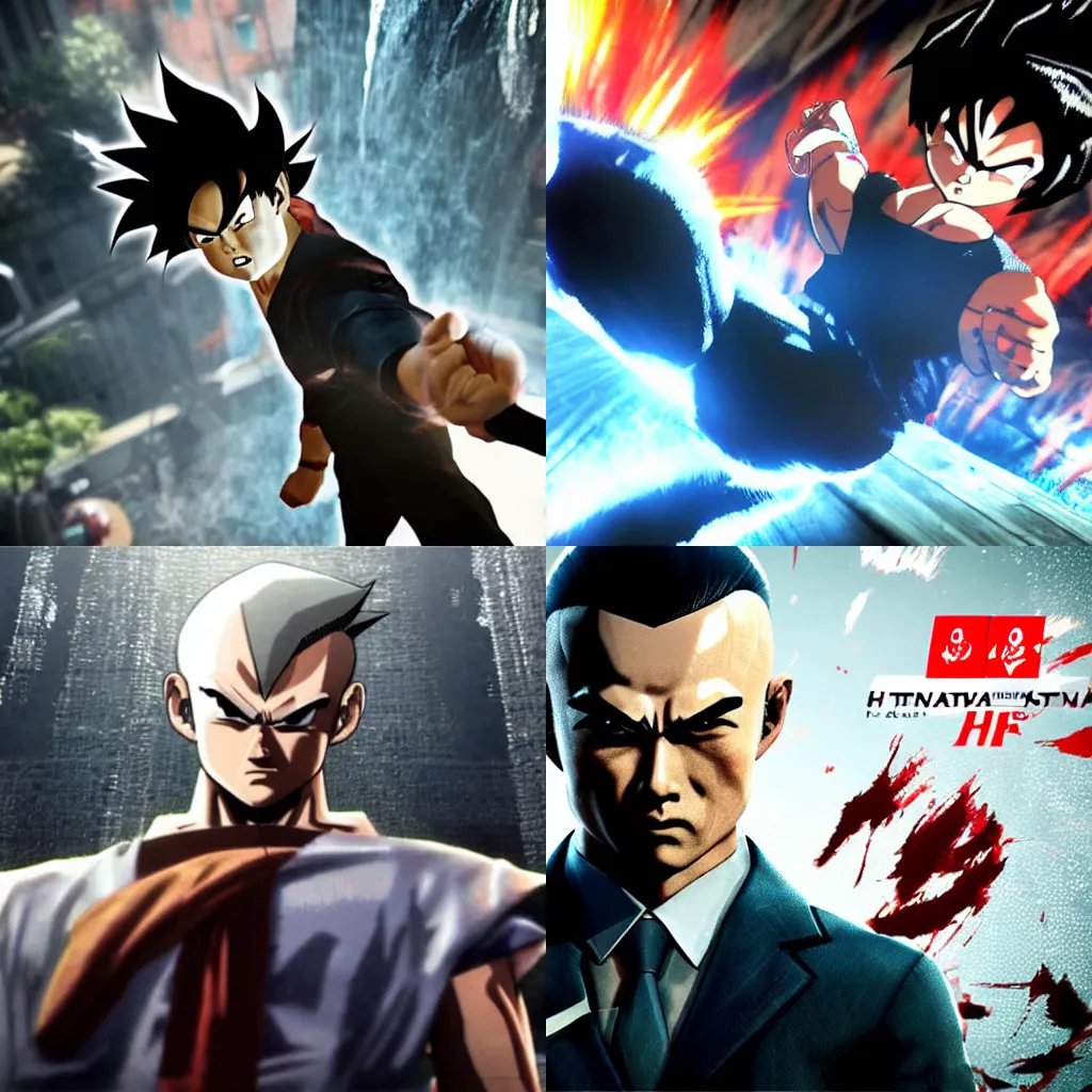 Prompt: Son Goku in Hitman 3