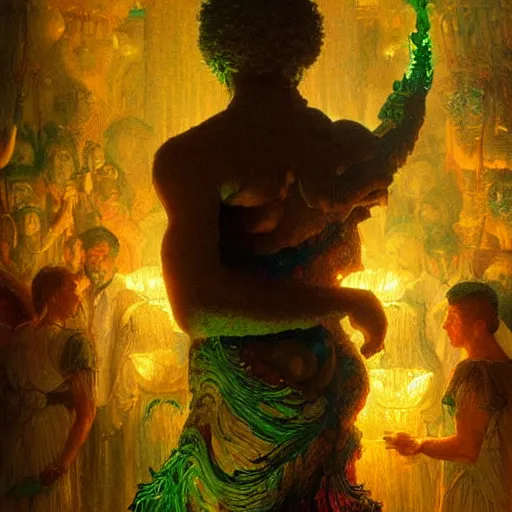 Image similar to bill clinton made of vegetables!!!, radiant light, caustics, heroic, bright iridescent light, by gaston bussiere, bayard wu, greg rutkowski