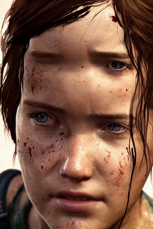 Prompt: ultra detailed facial portrait of ellie from the last of us part 2, micro expressions, highly detailed, trending on artstation, cinematic lightning, sharp focus, illustration, 8 k, elegant