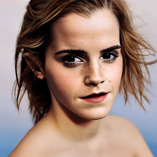 Prompt: emma watson posing for a portrait.