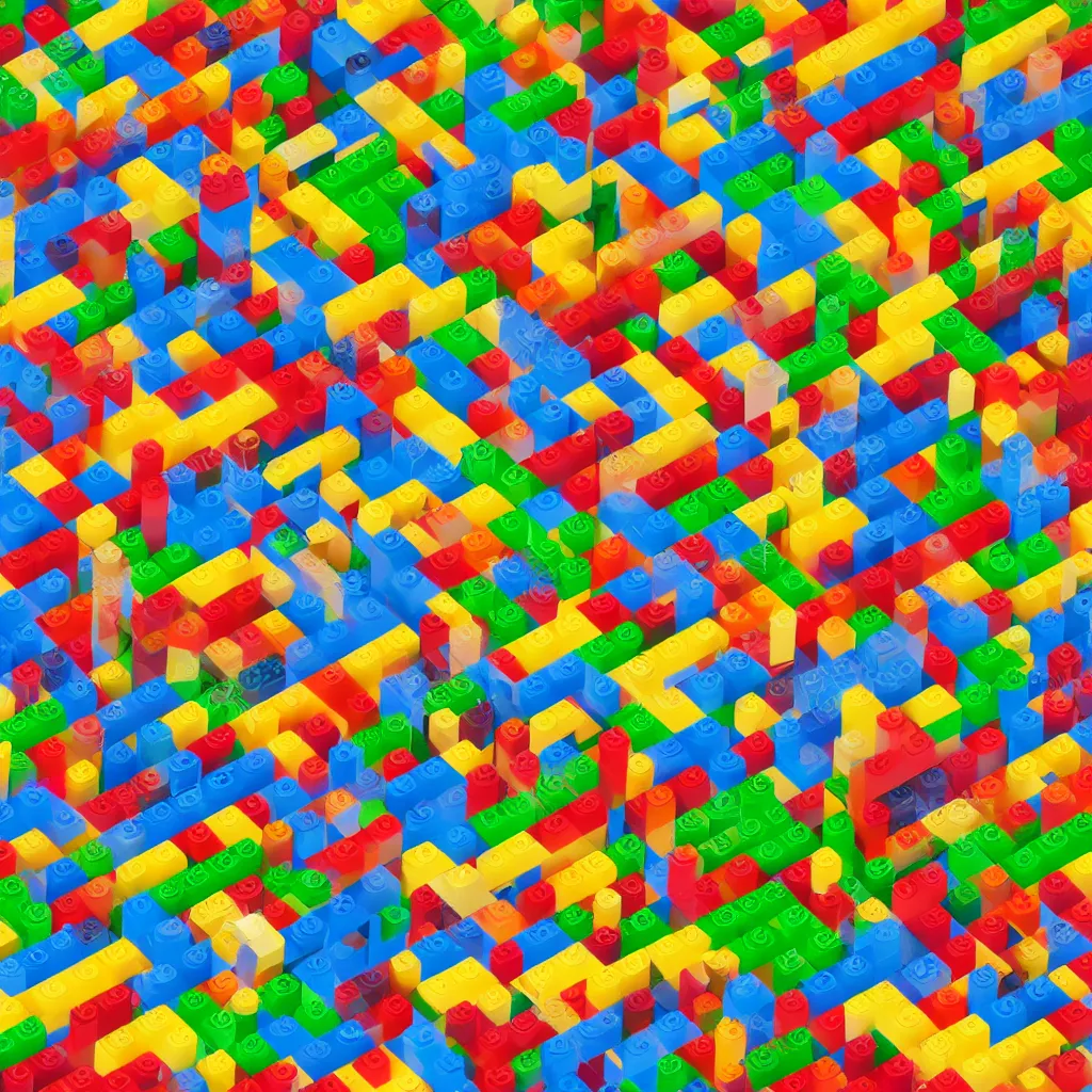 Prompt: wimmelbilder maze made of lego, isometric