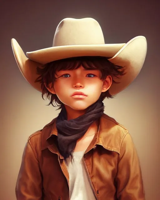 Image similar to young cat wearing a brown cowboy hat | | cute - fine - face, fluffy, pretty face, key visual, realistic face, detailed, real life, fine details by stanley artgerm lau, wlop, rossdraws, james jean, andrei riabovitchev, marc simonetti, and sakimichan, trending on artstation