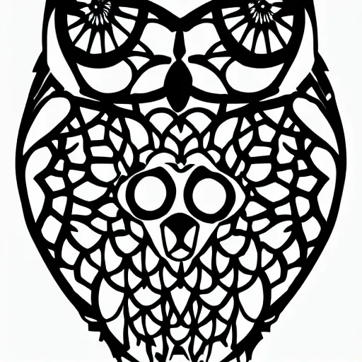 Image similar to geometric wireframe owl digital art symmetrical