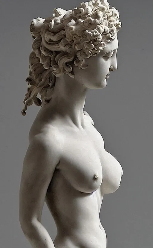 Image similar to “ a beautiful detailed elegant female figure sculpture by bernini in 1 9 th century ”