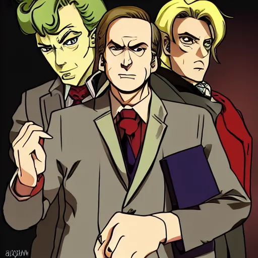 Image similar to saul goodman in jjba style