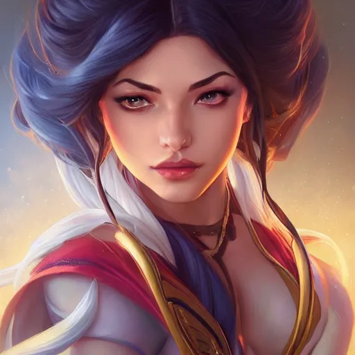 Image similar to perfectly - centered - portrait of irelia from league of legends, intricate, highly detailed, digital painting, artstation, concept art, smooth, sharp focus, illustration, unreal engine 5, 8 k, art by artgerm and greg rutkowski and alphonse mucha