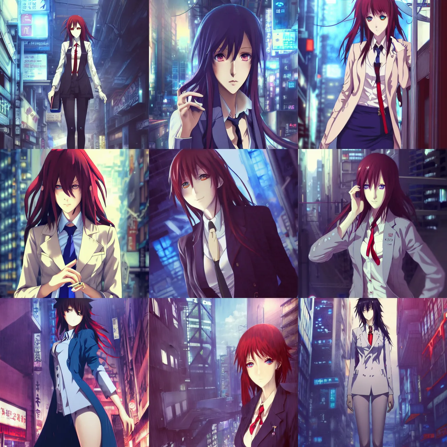 Download Steins Gate Anime Characters in a Beautiful Cityscape