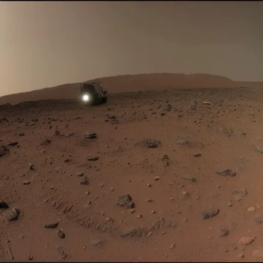 Prompt: dashcam footage of an alien on Mars, taken by Curiosity rover