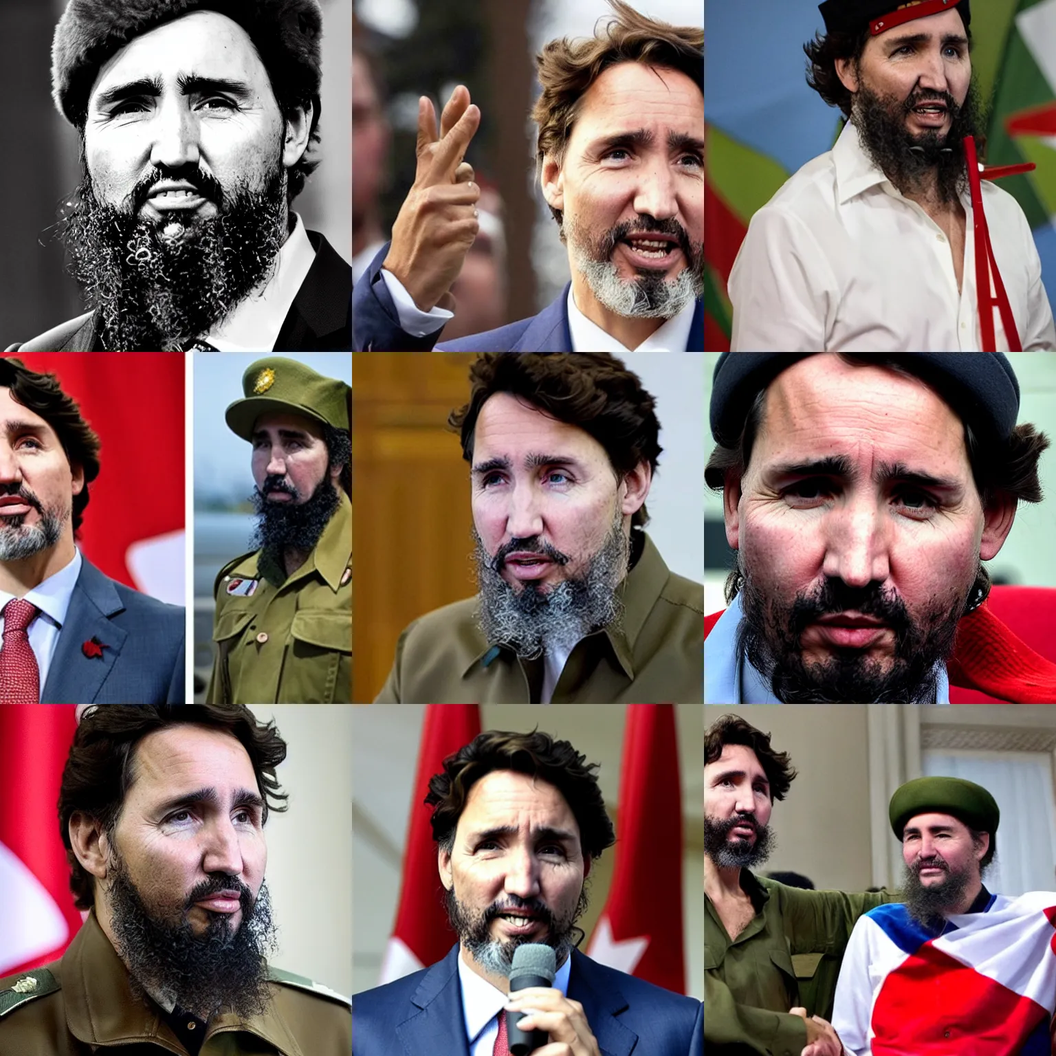 Image similar to justin trudeau as fidel castro