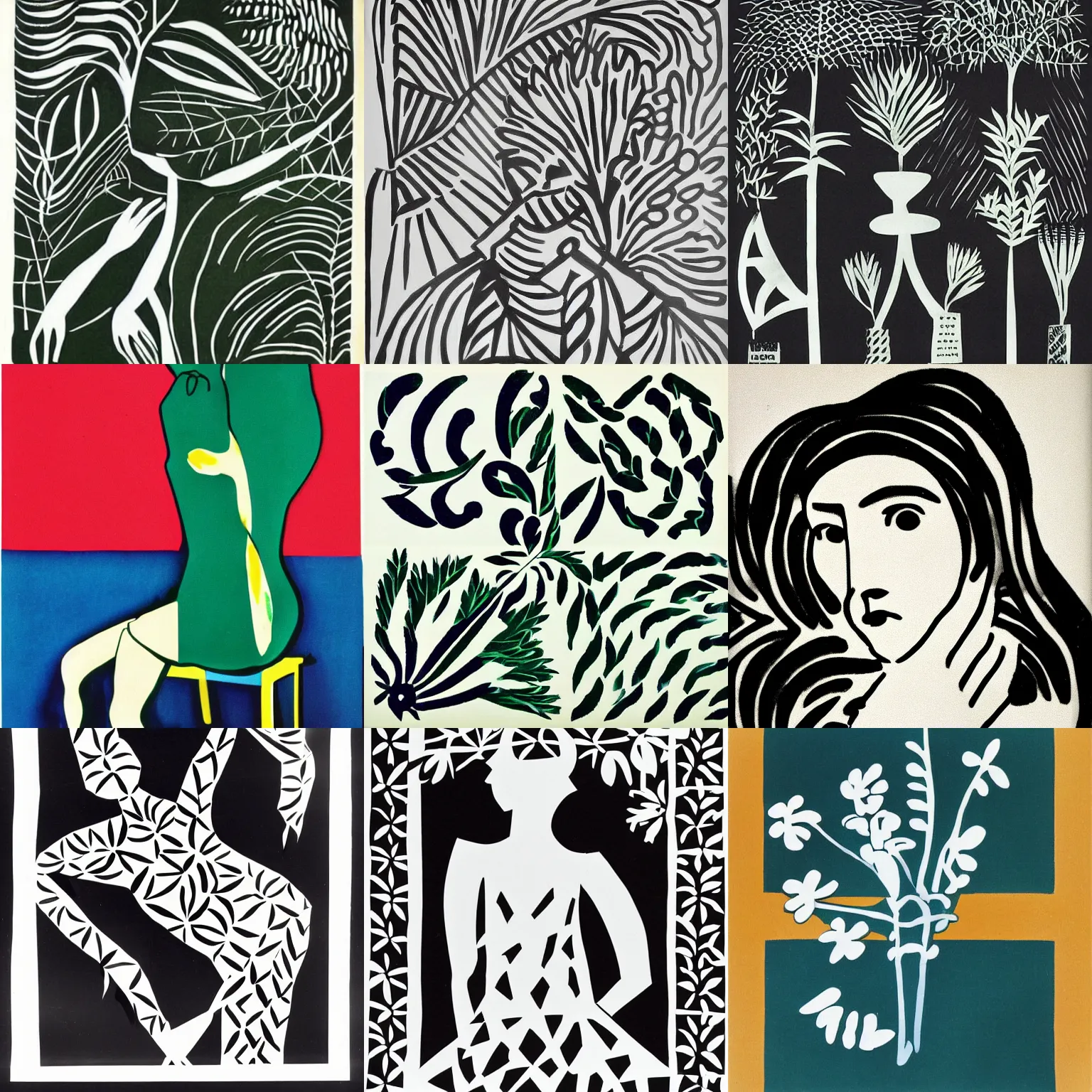 Prompt: paper cut-outs artwork by Henri Matisse