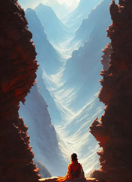 Prompt: highly detailed portrait tibet mountain, stephen bliss, unreal engine, fantasy art by moebius greg rutkowski, loish, rhads, ferdinand knab, makoto shinkai and lois van baarle, ilya kuvshinov, rossdraws, tom bagshaw, global illumination, radiant light, detailed and intricate environment