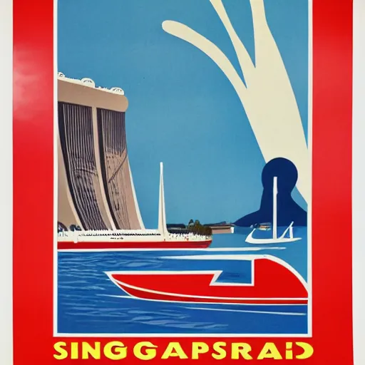 Image similar to A 1950s poster depicting Singapore