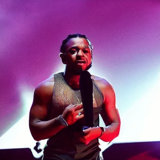 Image similar to “ kendrick lamar extremely buff, award winning, pulitzer winning album, from drake ’ s perspective ”