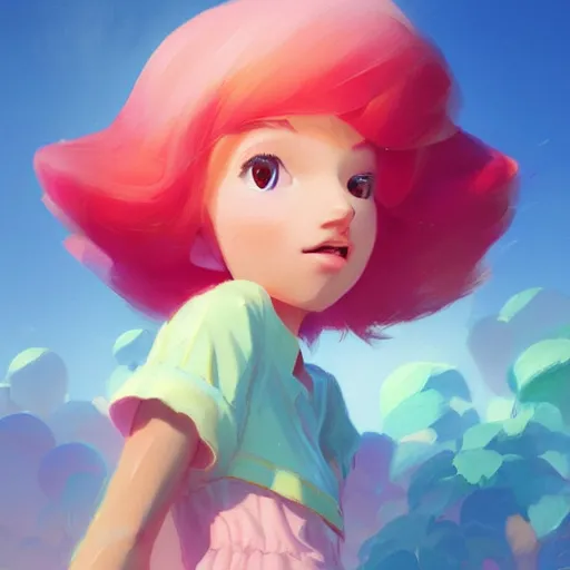Image similar to painted portrait of a strawberry shortcake, fantastically pastel colors, octane render, matte painting concept art, official fanart behance hd artstation by jesper elsing, by rhads and makoto shinkai and lois van baarle and ilya kuvshinov and rossdraws