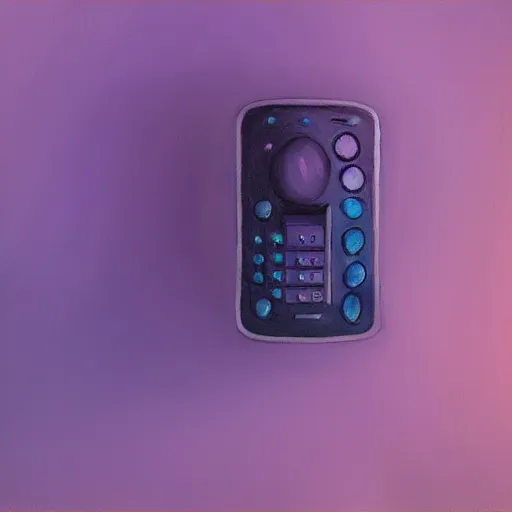 Image similar to chill purple old phone aesthetic, oil painting, pale colors, high detail, 8 k, wide angle, trending on artstation,