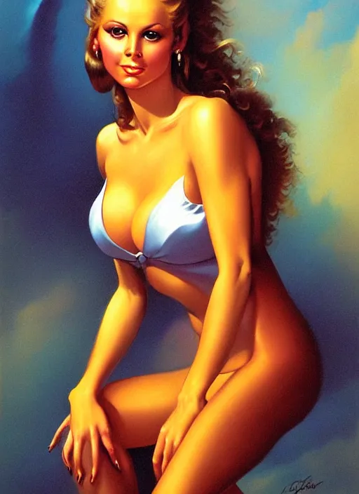 Prompt: a portrait of a pretty young lady by boris vallejo